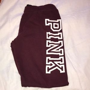 Pink VS  sweatpants (maroon)